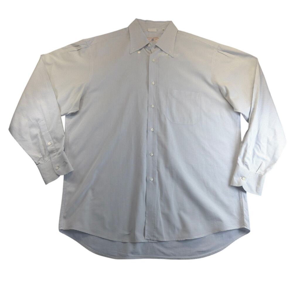 Vtg Luciano Barbera‎ Mens Dress Shirt Made In Italy Size XL Designer Vintage